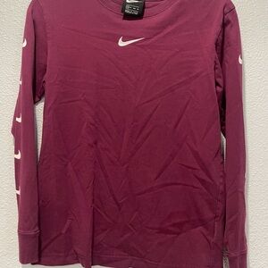 Nike Women's Burgundy Long Sleeve Tee